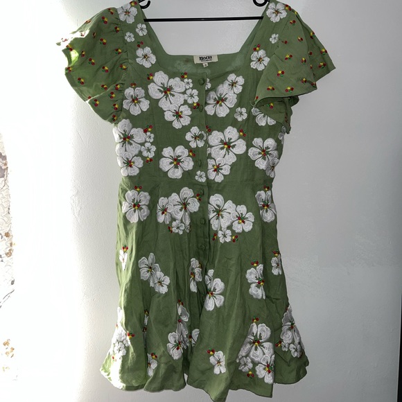 ALL THINGS MOCHI KAY DRESS GREEN FLORAL Size Small - Picture 4 of 14